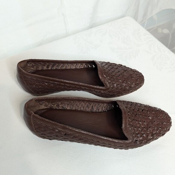 Sesto Meucci Brown Leather Flats, Size 7N, Made in Italy - Picture 5 of 7